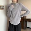 A Loose, Slimming and Warm Long-sleeved Top for Women In Autumn and Winter with A Half-zipper Striped Base Layer