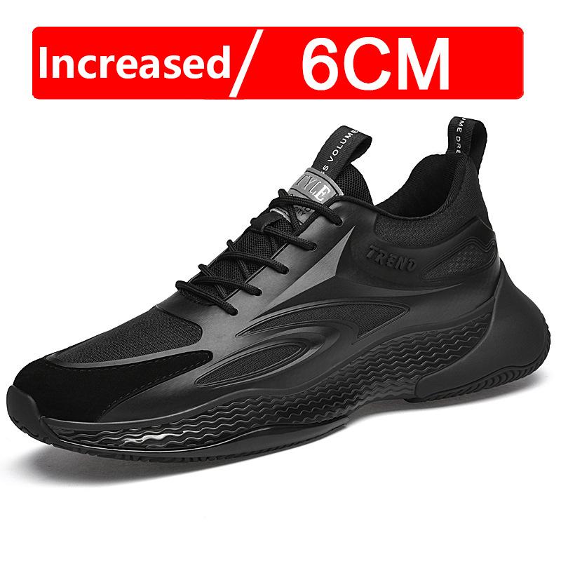 

Fashion New Invisible Heightening 8CM Men Running Shoes Low Heel Soft Bottom Casual Sports Shoes Breathable Mesh Inner Lining EVA Insole 37