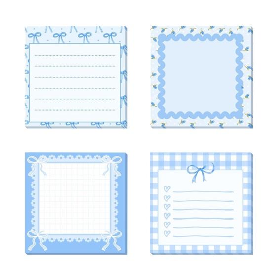 Bow Memo Pads Cute Strong Adhesive Page Markers Colorful Self-Stick Notes