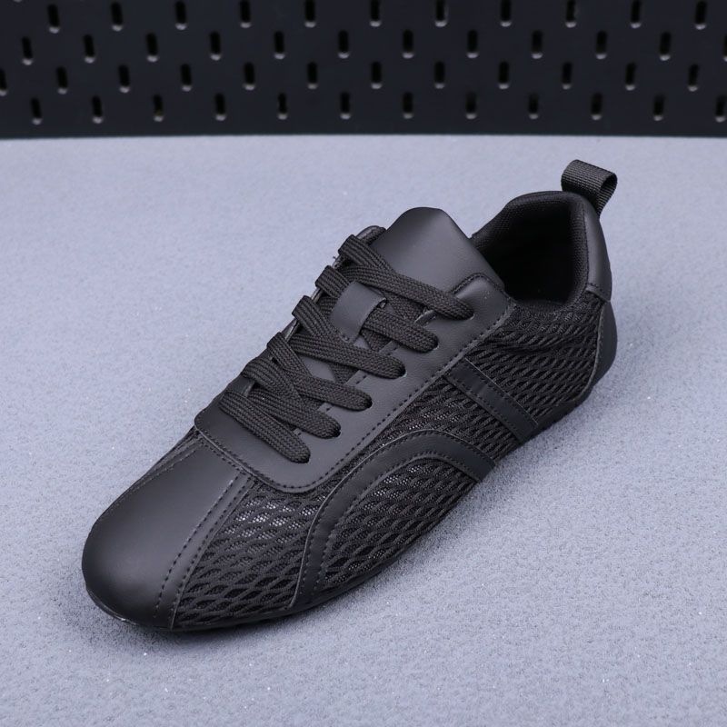 

Men s shoes 2025 summer single-layer mesh casual shoes versatile Doudou shoes soft-soled breathable mesh board shoes lace-up Forrest Gump shoes 39 чёрный