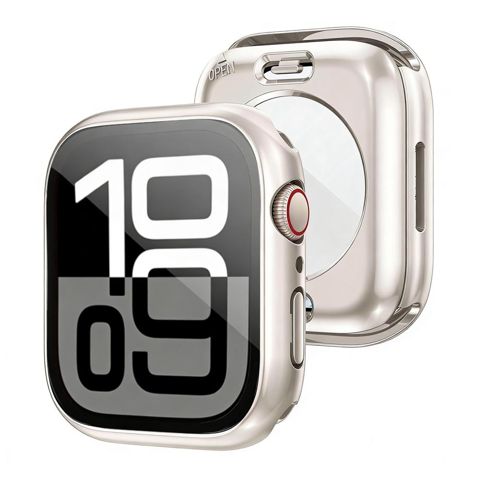 3 in 1 Case for Apple Watch Screen Protector 360° Full Protective Tempered Glass Face Cover+Back PC Bumper Series 11/10/9/8/7/SE