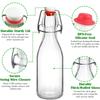 Swing Top Glass Bottles 8.5oz,Flip Top Glass Bottle with Airtight Lid for Fermentation,Mead,Coquito,Vinegar,Beer,Kefir,Juice,Oil
