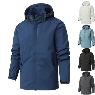 Jaqueta masculina casual ao ar livre cor sólida fashion hardshell inverno à prova d'água