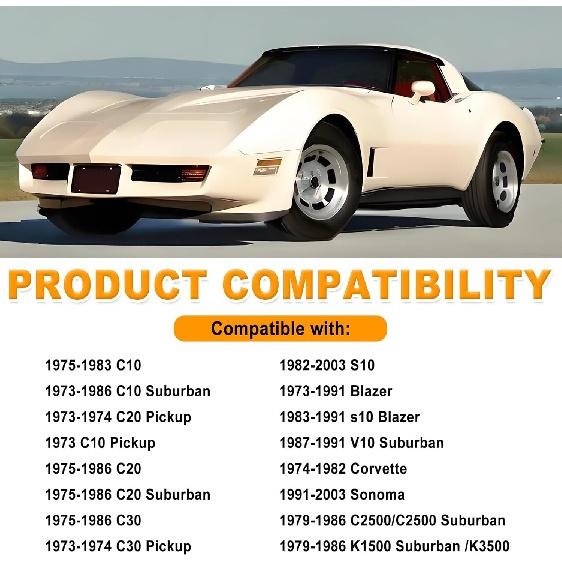 Dome Light Lens Cover Interior Roof Map Housing with LED White Blubs, Compatible with Chevy S10 1982-2003, Blazer 1973-1991, S10 Blazer 1983-1991,