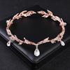 Rose Gold Crystal Bridal Tiaras and Crowns for Women Bride Rhinestone Prom Diadem Headband Bridal Wedding Hair Accessories Crown