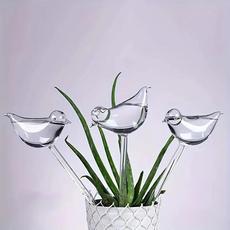 

Lazy Water Dispenser Imitation Glass Plastic Bird Automatic Garden Flower enthusiasts Travel Dripping Machine белый