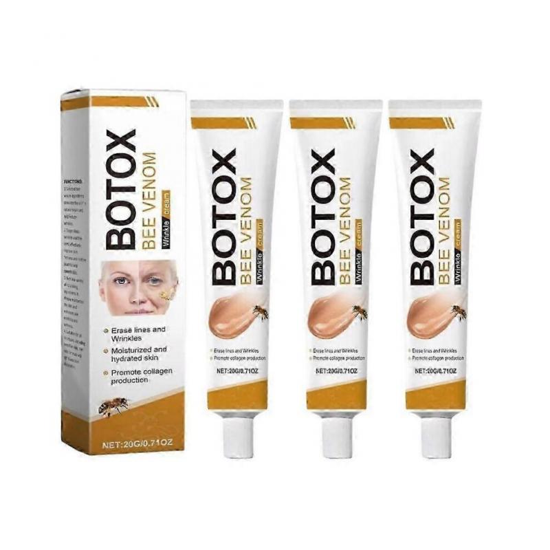 3 pezzi Crema Rimozione Rughe Veleno d'Ape, Crema Rassodante Antirughe Veleno d'Ape, Crema Veleno d'Ape, Idratante, Lifting e Recupero per Tutti i Tip