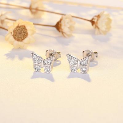 Diamond Butterfly Earrings for Women, Fresh Earrings for New Styles, Anti-allergic
