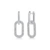 European Style Zirconia Double Ring Earrings: Elegant, Fashionable, Versatile, Light Luxury, Geometric Design for Women.