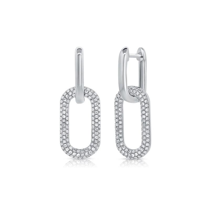 European Style Zirconia Double Ring Earrings: Elegant, Fashionable, Versatile, Light Luxury, Geometric Design for Women.