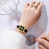Light Luxury Camellia Women'S Watch High Value Small Sugar Cube Student Watch Niche High-End Black Gold Quartz Watch