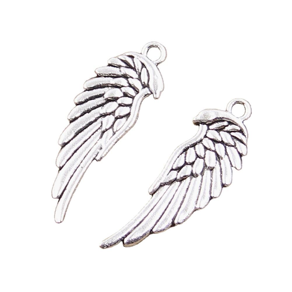 

50 шт. Подвески Двусторонние Крылья Ангела 33x12 мм Античная Подвеска для Изготовления, Цвет Винтажного Тибетского Серебра, DIY Ювелирные Изделия Ручной Работы