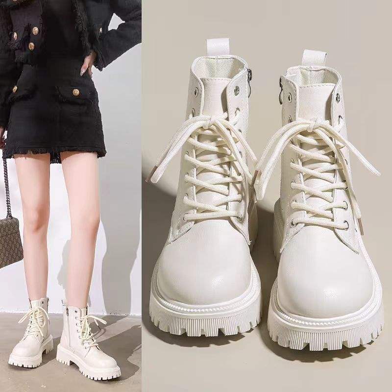 Martin velvet boots women's new British autumn and winter platform height 2025 boots short boots student single boots