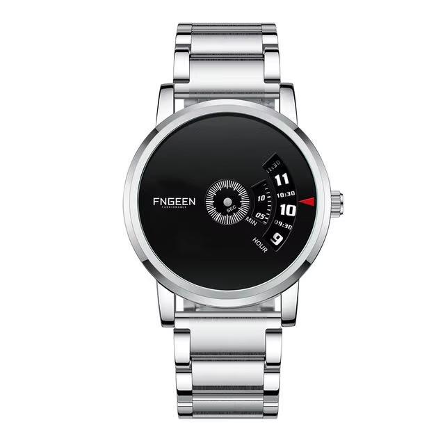 Fngeen S230 Unique Design Fashion Casual Original Wristwatch Stainless Steel Band Metal Case Quartz Men Watches for Male