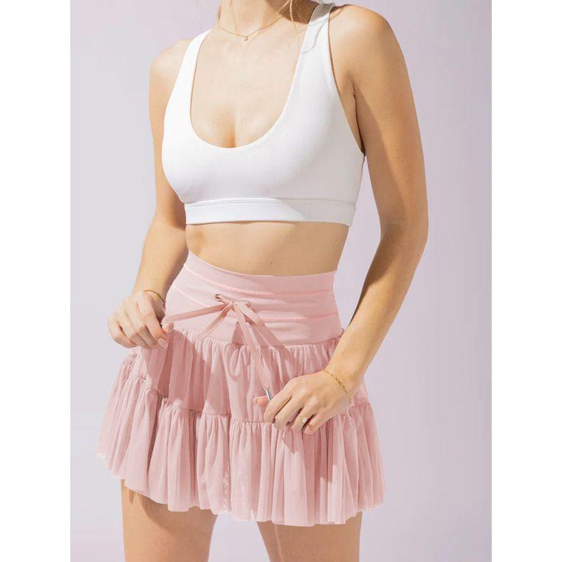 Solid Color High Waisted Lace up Skirt Women's Pure Color High Waist Shoelace Skirt