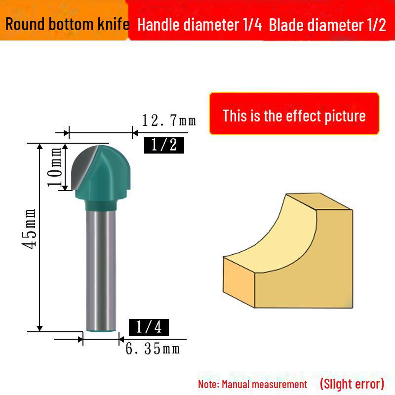 1/4" Bearing Woodworking Milling Cutter Set: Trimming, Engraving, V-Shaped, Straight, & Round Bottom Knives
