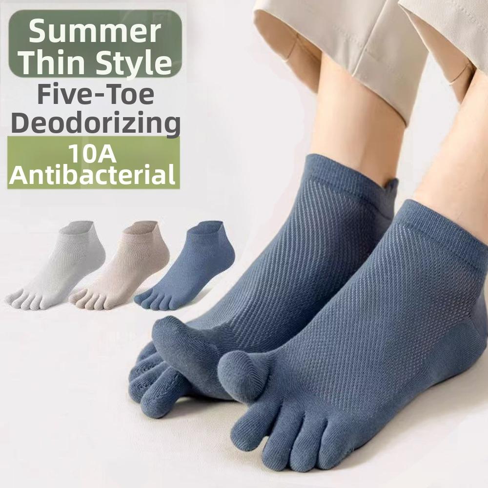 Hosiery Men's Five Finger Socks Mesh Low Cut Anti-slip Five Toe Socks Cotton Odor Resistant Sports Socks Spring Summer