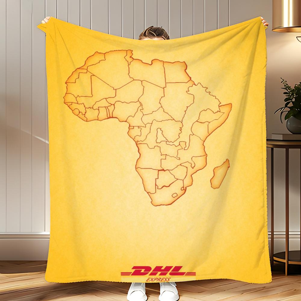 Beliebte Logistikmarke DHL Express Weiche Korallenfleece-Decke 310 g/m² Flauschig Warm zum Werfen für Sofa Bett Couch Schlafzimmer Dekor