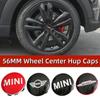 Car Styling for MINI Coopers JCW F54 F55 F56 F60 R53 R55 R56 R57 4pcs 56MM Auto Tire Cover Accessories Wheel Center Hub Caps
