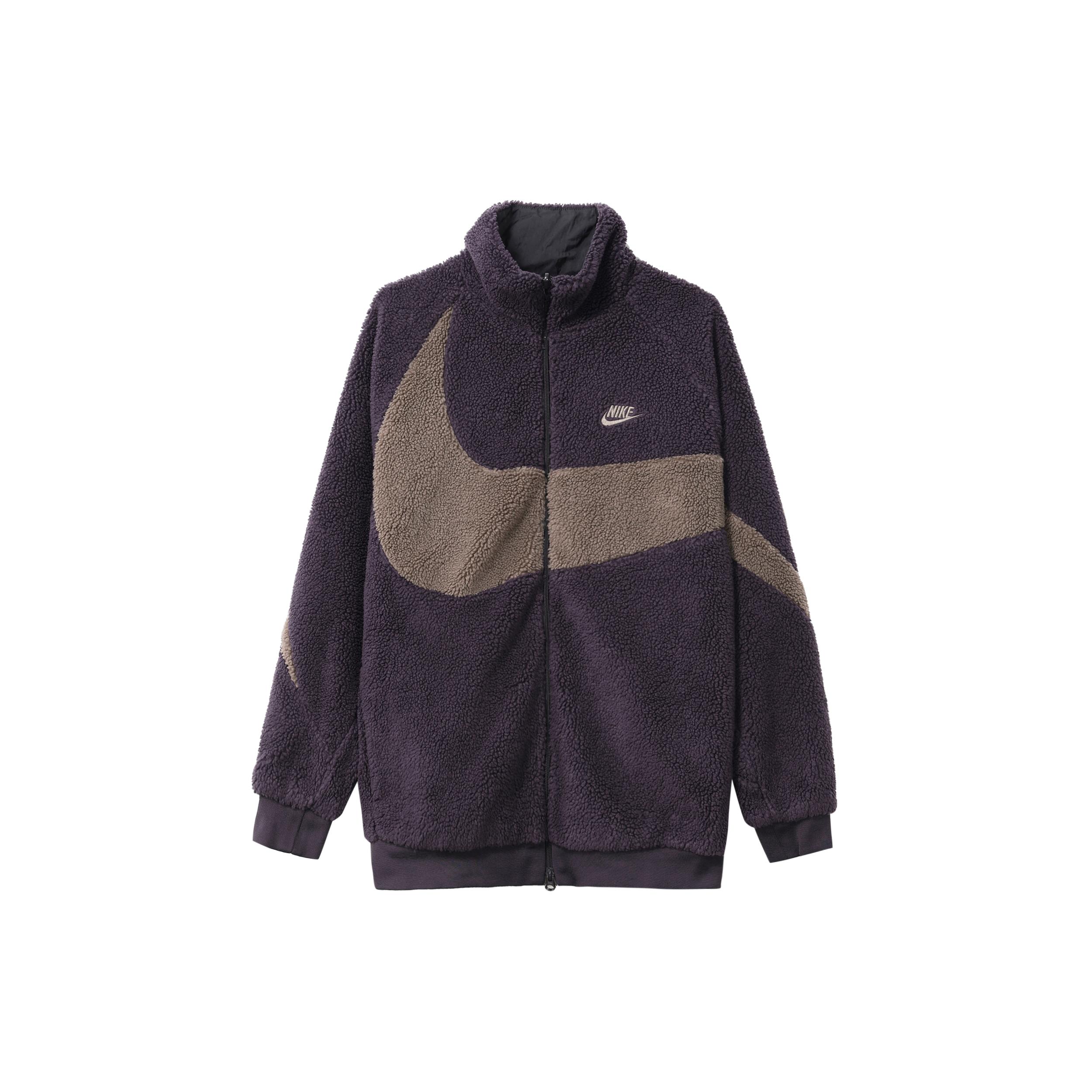 

New Nike Big Swoosh Reversible Boa Jacket Asia Sizing Cave Purple BQ6546-540 L