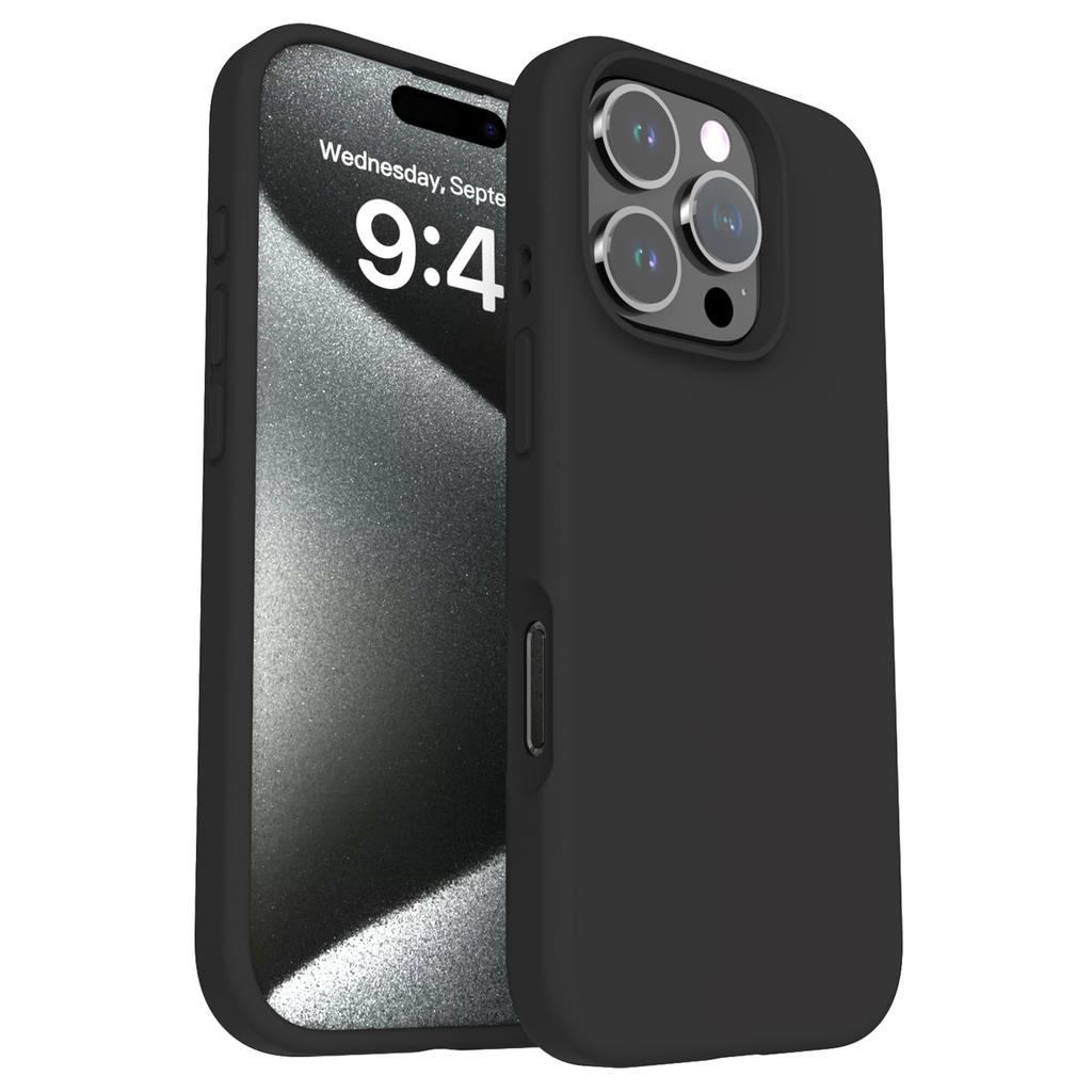 For iPhone 16 Pro Magnetic Case PC+Liquid Silicone Anti-Scratch Phone Cover