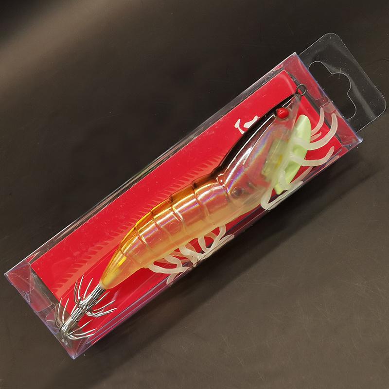 1pc/5pcs 3D Hybrid Shrimp Egl Lure  Fluorescent Squid Jigs for Freshwater and Saltwater Fishing
