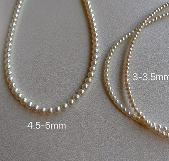 Náhrdelník z mincovního stříbra S925 s perlou Shijia a dětskými korálky - Vynikající kulatý lesk, Retro jemný choker pro ženy