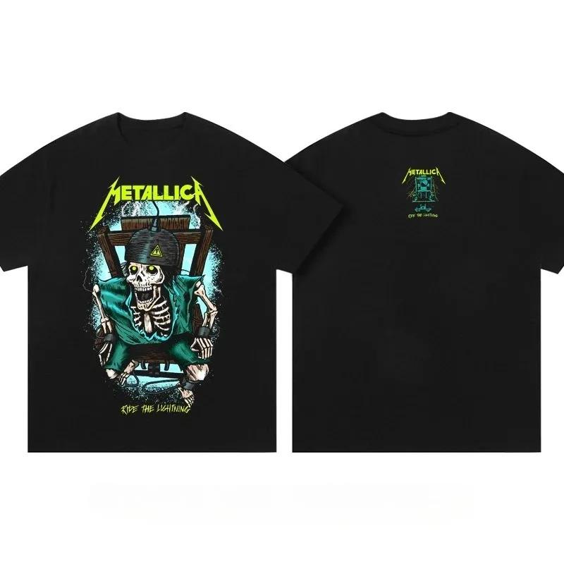 Metallica Master of Puppets T-Shirt Men Women Short Sleeve Retro Band Tops Brand Tees Streetwear Y2k Clothing Oversized T-shirt