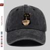 pc pcs Adjustable Trucker Cap with Kitten Eating Ramen Print  Vintage Washed Unisex Baseball Hat Suitable for Men  Women Li