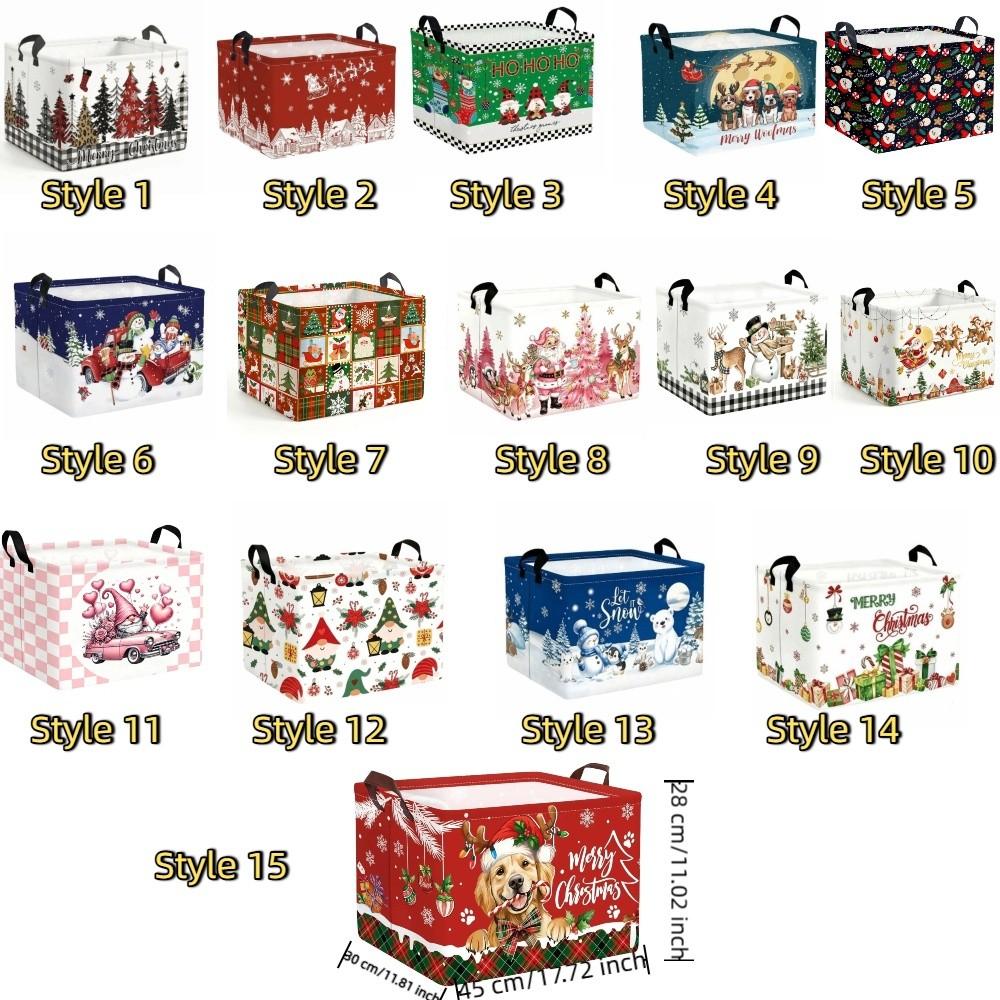 Large Capacity Christmas Storage Basket Cartoon Snowman Toys Organizer Box Laundry Hamper Closet