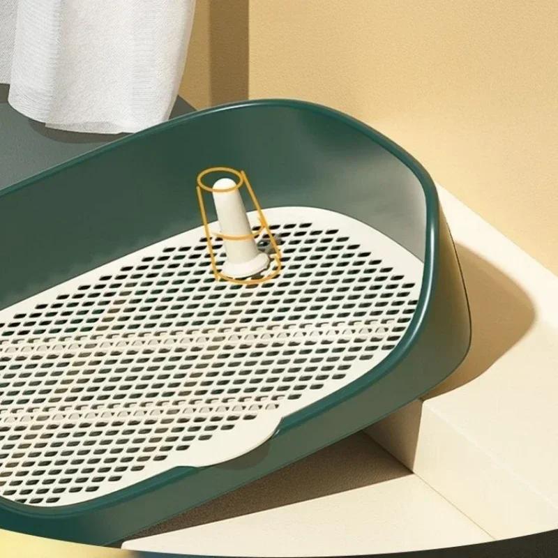 Portable Pet Toilet Training Kit Plastic With Pillar Toilet Mat Potty Tray Pee Pad Dog Urinary Trainer For Puppy Potty Training