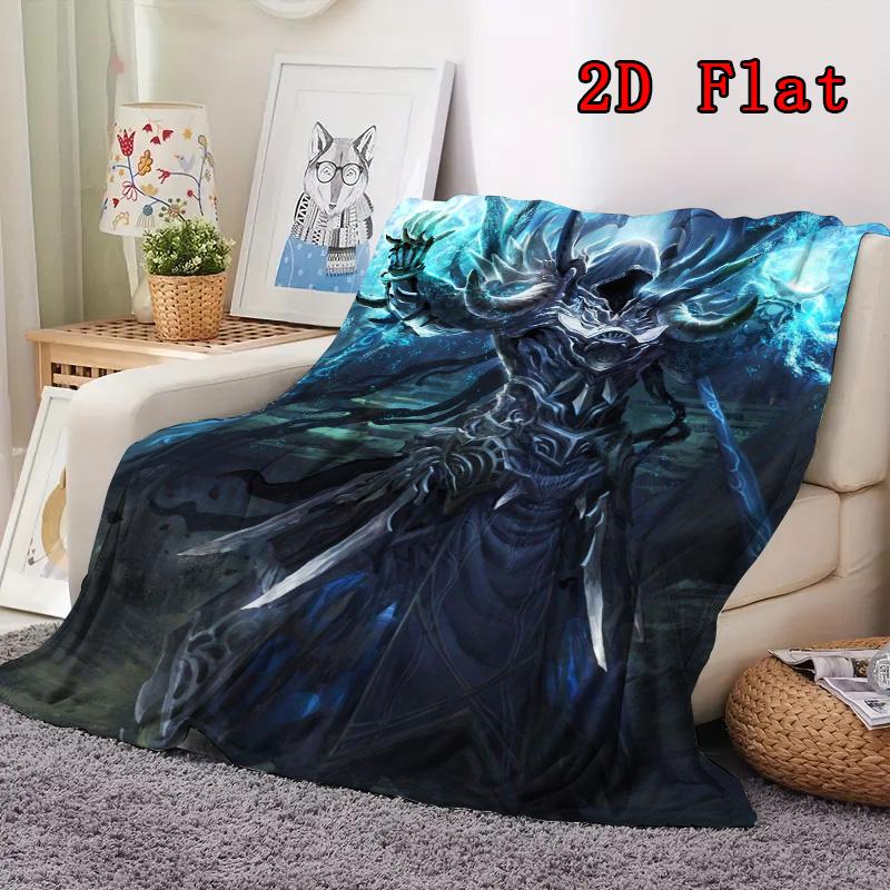 Death Knight 2D Flat Pattern Flannel Blanket High quality All Seasons Warmth and Comfort Perfect for Christmas Gifts.MMT0918110