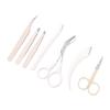 7pcs Eyebrow Trimming Kit Portable Fashionable Multifunctional Travel Eyebrow Kit with Dolphin Tweezers for Daily Use