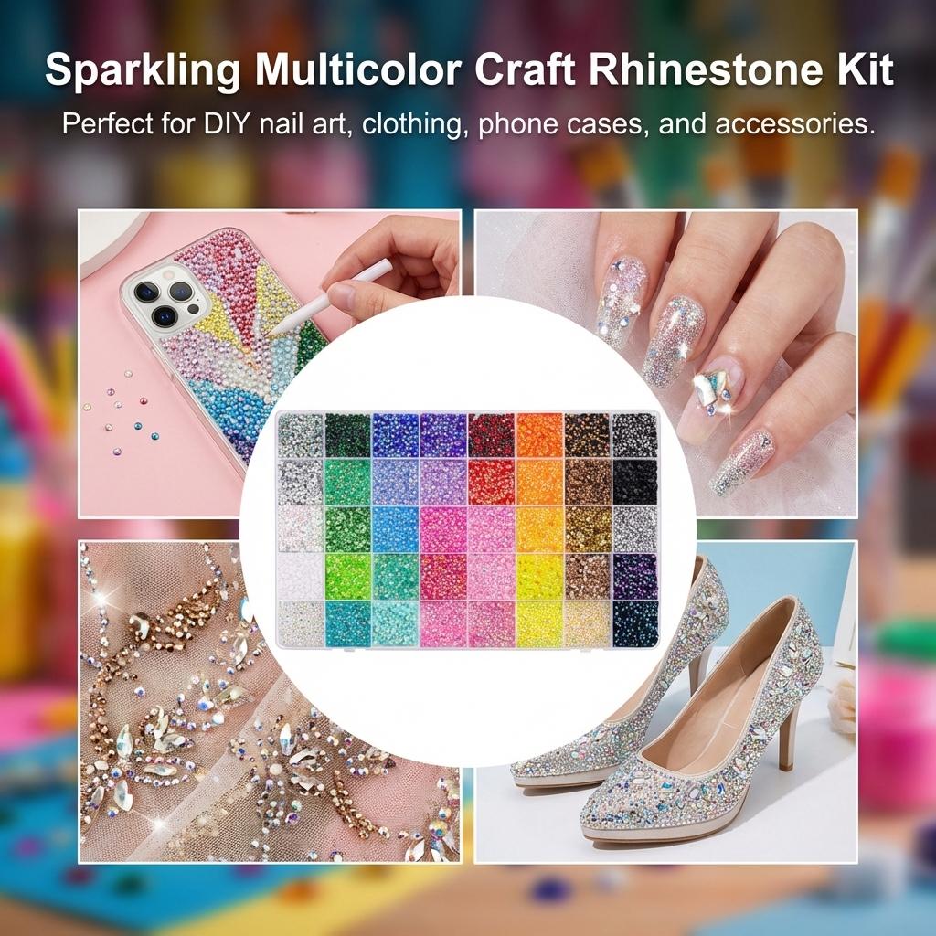 Resin Nail Art Rhinestones Set AB Color Flat Back Candy Colors DIY Nail Art Accessories