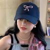 New Arrival: Bow Embroidery Women's Wide Brim Baseball Cap with Face-Shielding Duckbill
