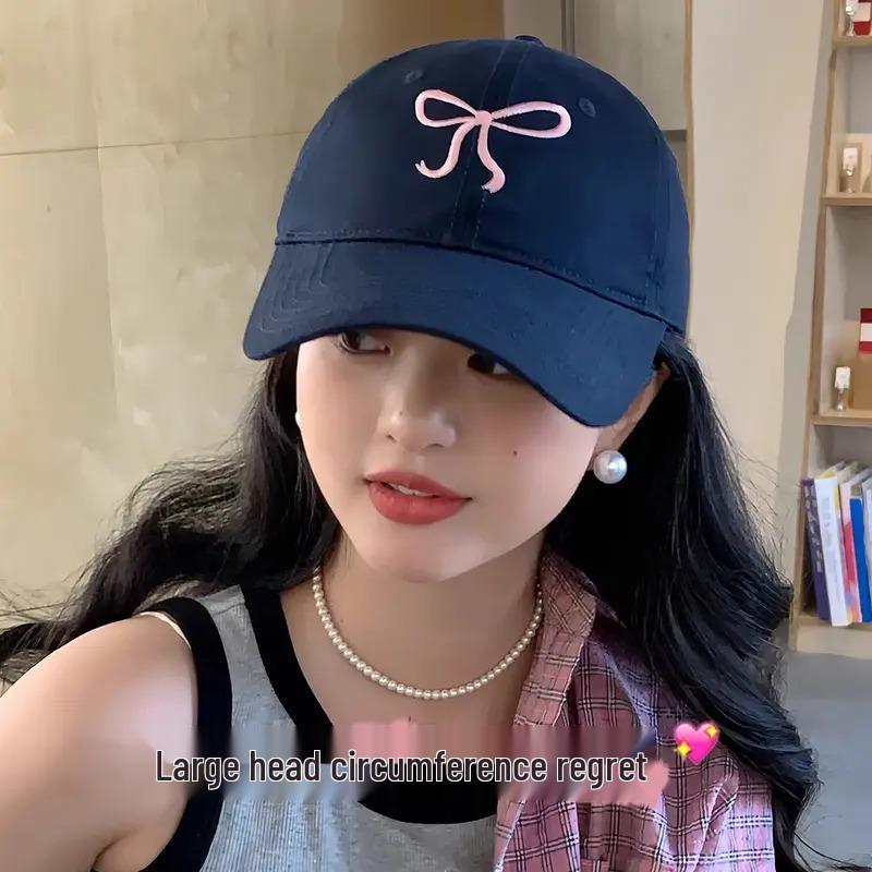 New Arrival: Bow Embroidery Women's Wide Brim Baseball Cap with Face-Shielding Duckbill