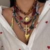 European and American Style Cross Sunflower Love Stainless Steel Pendant Women's Silk Scarf Necklace High Sense