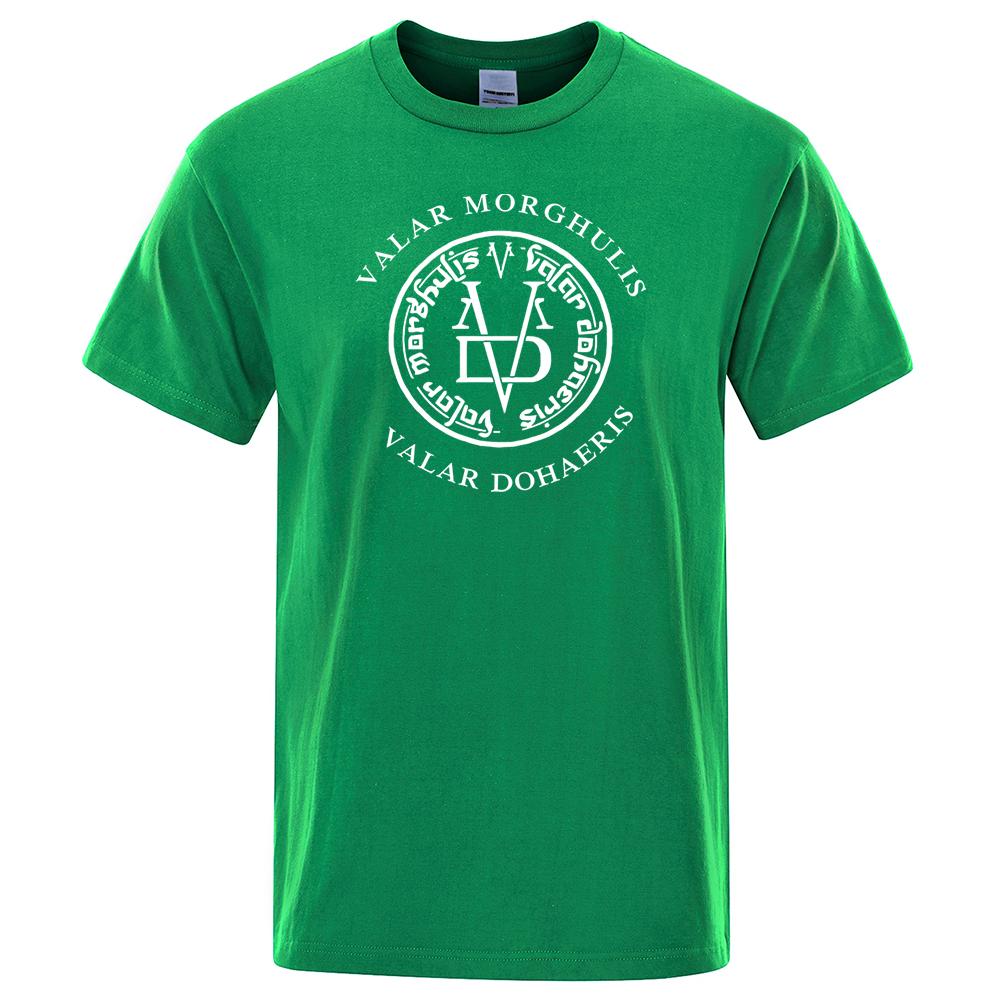 Valar Morghulis & Valar Dohaeris Tshirt Hip Hop Casual T-Shirt Men Short Sleeve 2023 Summer Brand T Shirt Casual Harajuku Tops