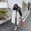 Autumn Winter Thicken Warm Parka Women Casual Contrast Color Big Pocket Loose Long Hooded Coat Jackets Outwear