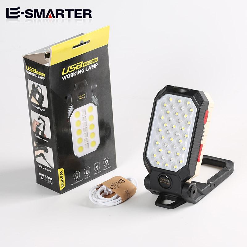 ESMARTER COB Portable Work Light USB Rechargeable Emergency Repair Light Mobile Light Source Flashlight 3