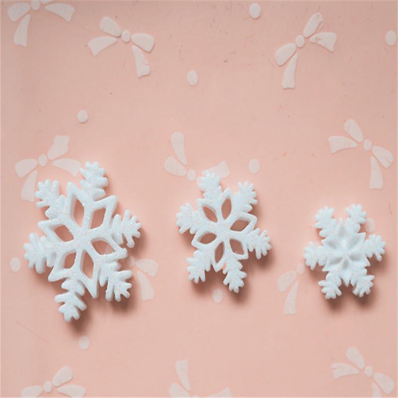 40PCS Romantic Crafts Accessories Party White Snowflake Home Christmas Decor Ornaments