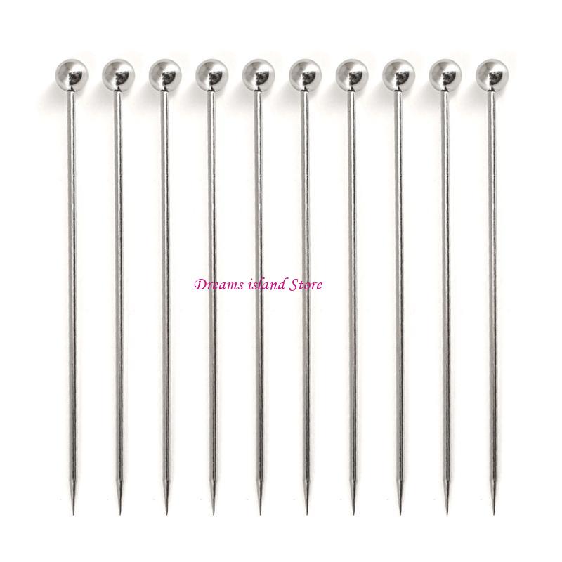 10 PCS Cocktail Picks Stainless Steel Cocktail Toothpicks Reusable Cocktail Skewers Metal Cocktail Pick for Olives Fruit HX6C