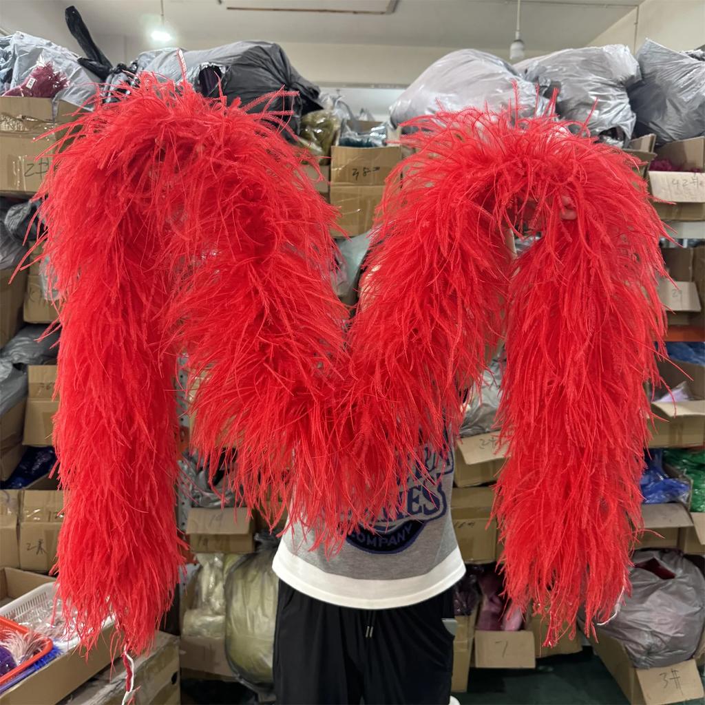 DIY 2 Meter Flauschige Straußenfeder-Boa 1-lagig bis 20-lagig Dick Schal aus hochwertigen Federn zur Dekoration von Brautkleidern Individuell anpassbarer DIY-Schal