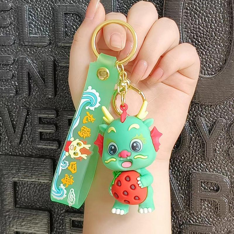 Year Lucky Prosperous Adorable Flying Dragon Silicone Keychain Gift Cute