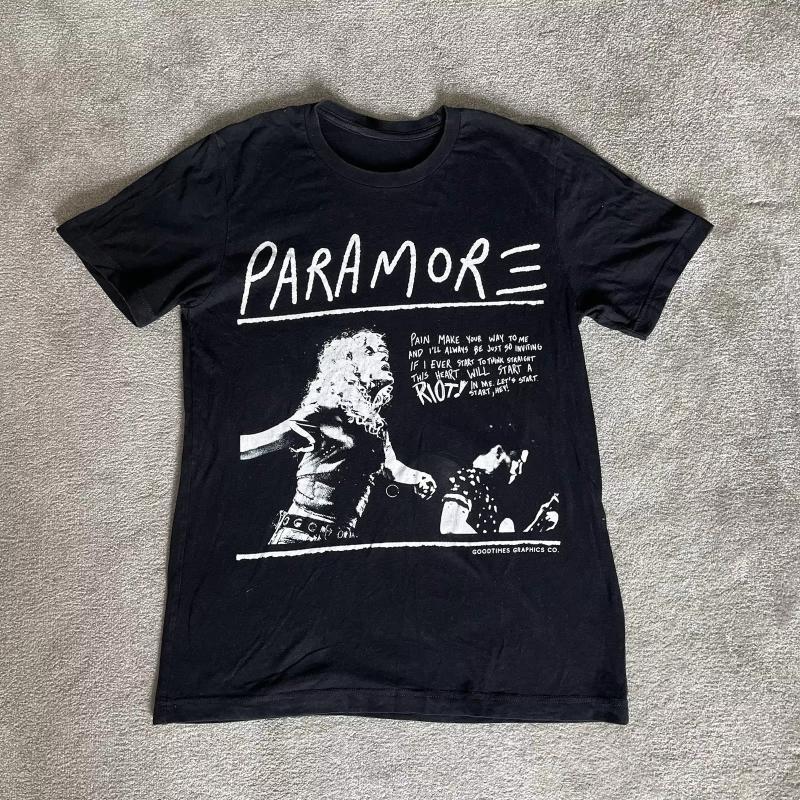 VTG Paramore American Rock Band Monumentour Concert Tour Short Sleeve Cotton T-shirt Summer Men Women Retro Y2K Streetwear