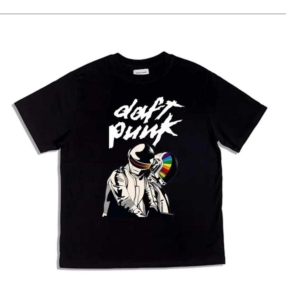 

2025 Daft Punk футболка летняя мужская хлопковая футболка женская повседневная одежда унисекс женская мода однотонная с коротким рукавом уличная одежда XXXXL