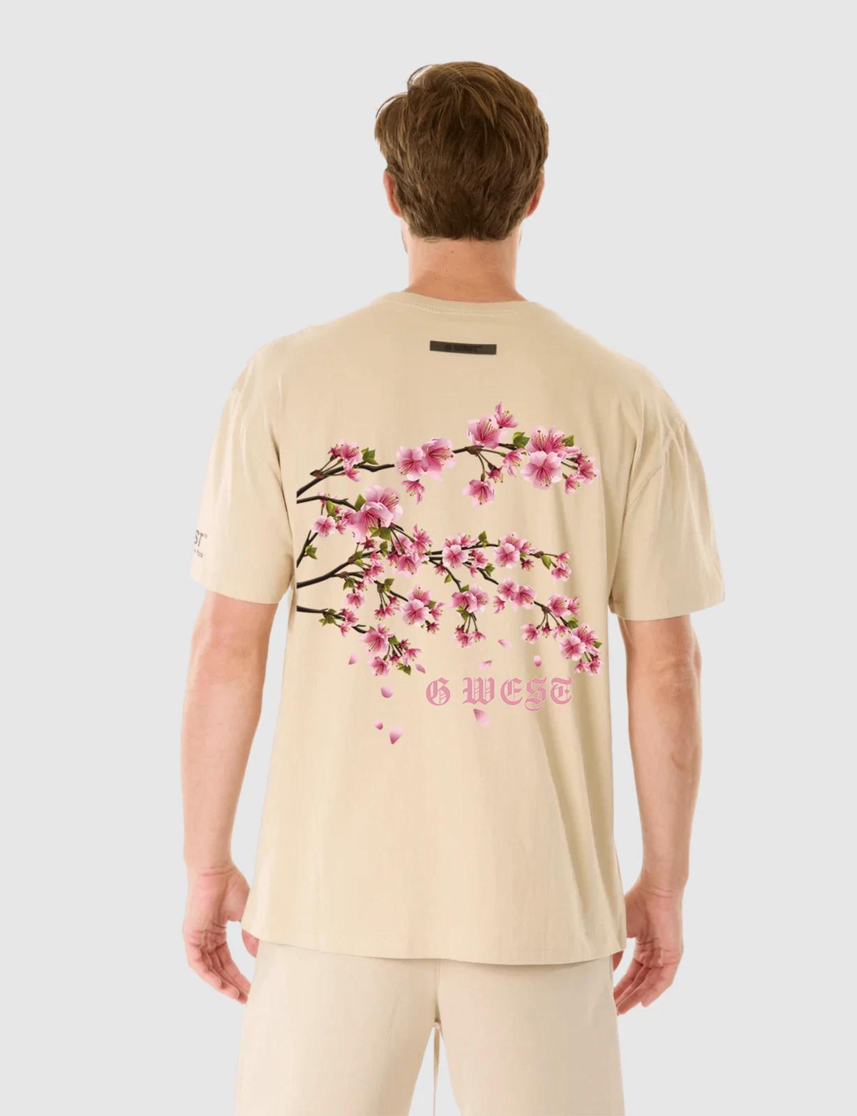 G WEST CHERRY BLOSSOM T-SHIRT - OXFORD TAN 2XL