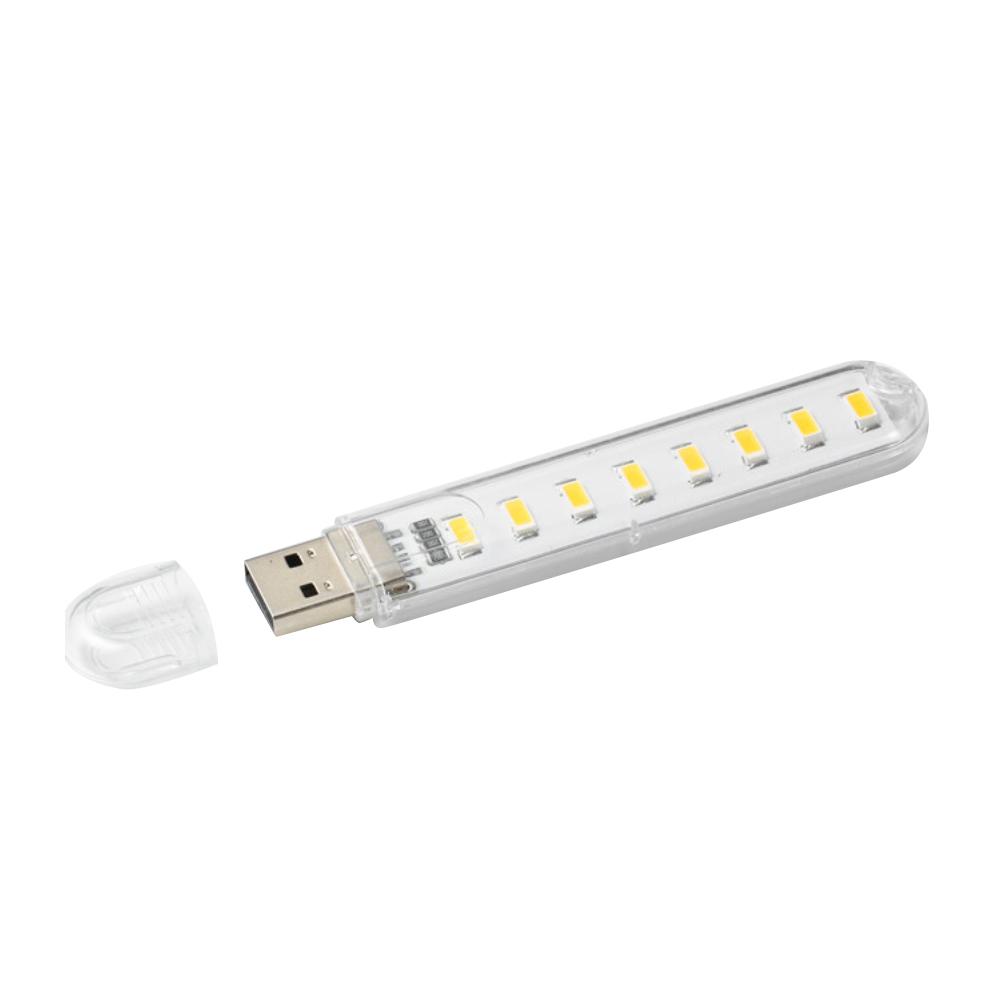 Mini 5V USB LED Book Night Light 8LEDs 4W Camping Lamp Reading Bulb For Laptop PC Computer Notebook Mobile Power Bank Charger