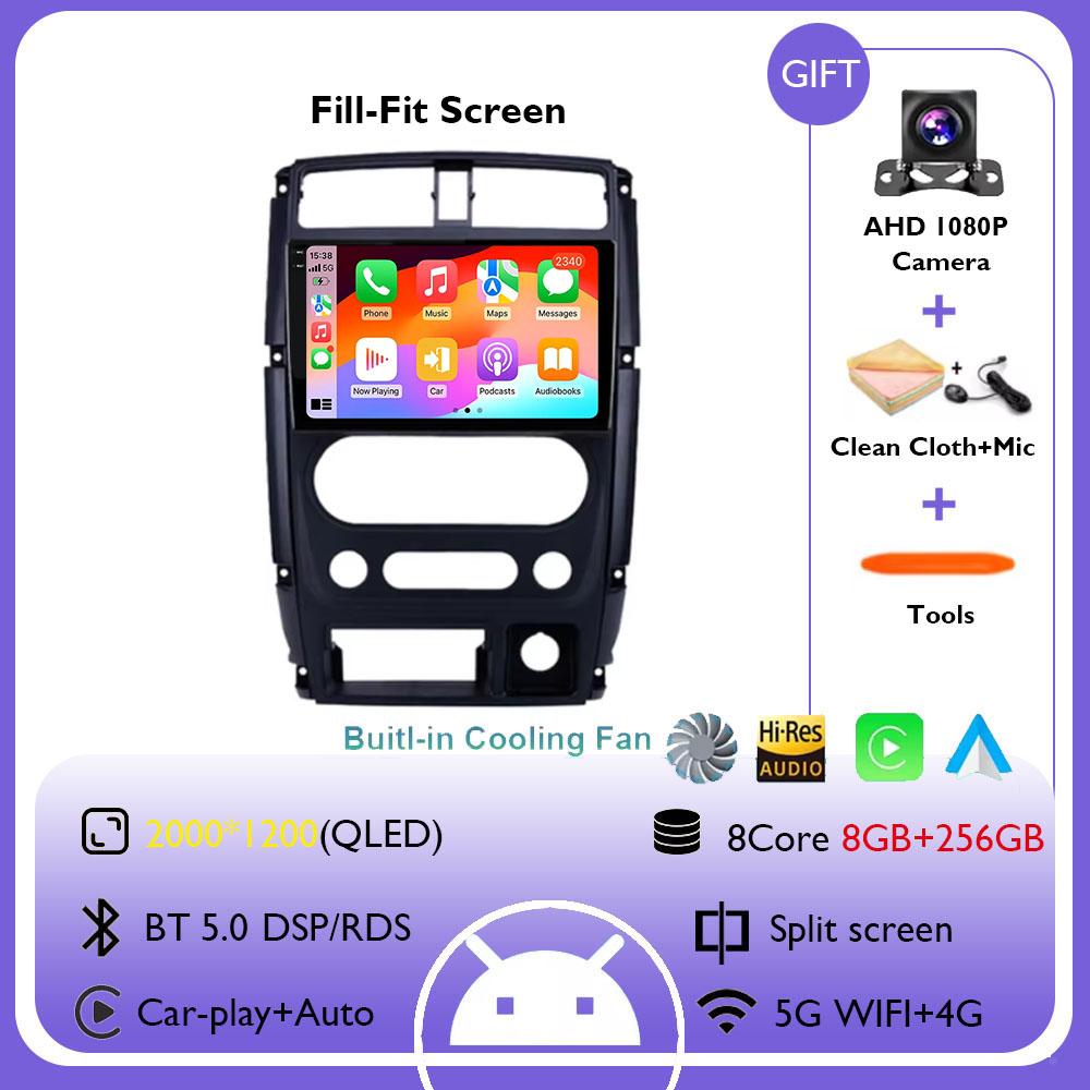 Android 14 Carplay Car Radio For Suzuki Jimny 3 2005 - 2019 Navigation GPS Multimedia Player WiFi+4G DSP Stereo BT 360 Camera