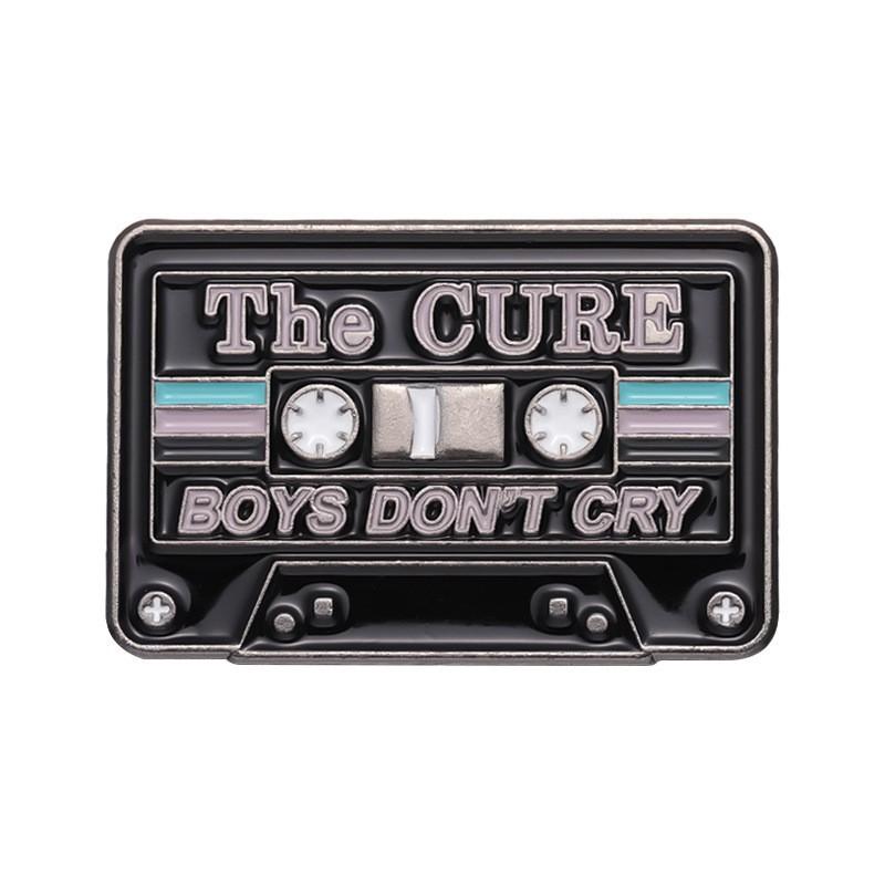 Magnetic Tape Radio Set Metal Enamel Pins Custom Myth Brooches Bag Clothes Lapel Pin Badge Animal Jewelry Gift For Kids Friends
